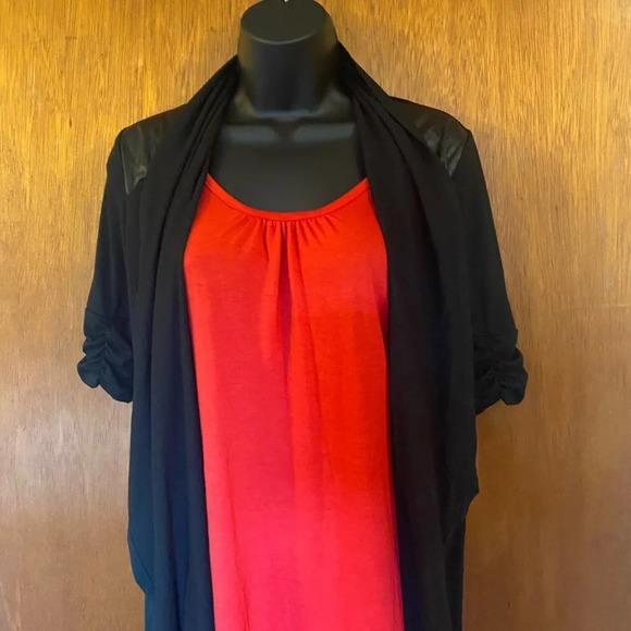 Delirious Red & Black Dress with Attached Over Shaw - Picture 7 of 8